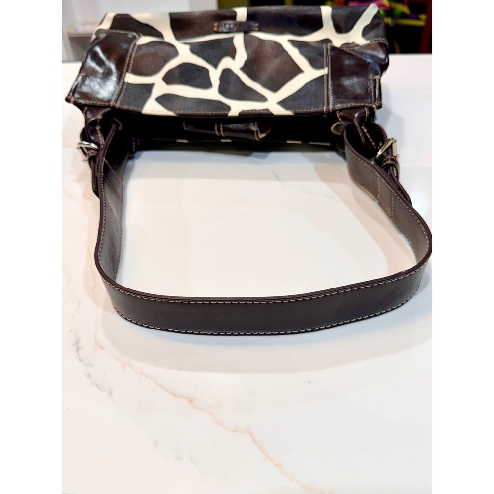 Nine & Co Giraffe Print Handbag and Wallet Set Brown Cream Y2K Vintage Purse - Picture 10 of 16
